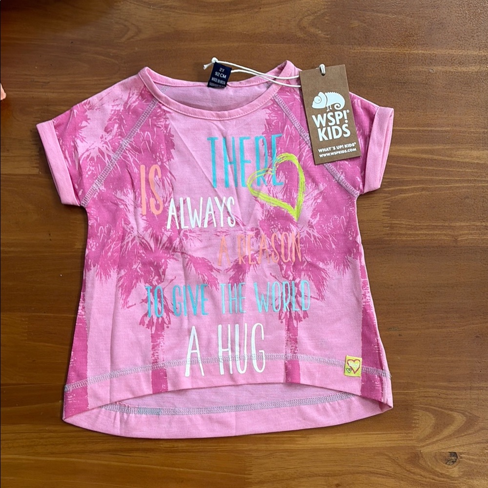 Pink Short Sleeve Tee with Playful Design